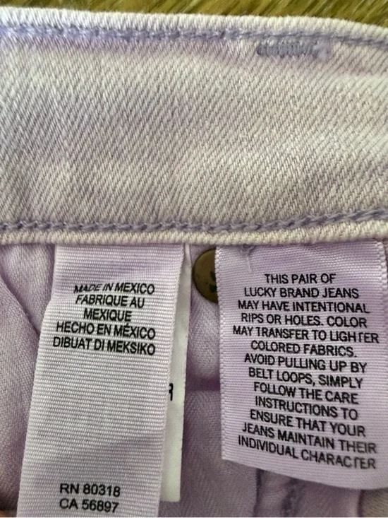 Lucky Brand The Cut Off Denim Shorts -Sz 14 -Lavender Purple - Picture 6 of 14
